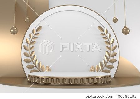 Victory golden podium winner on white background minimal design. 3D rendering Victory golden podium winner on white background minimal design. 3D rendering 80280192