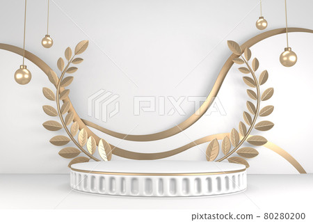 Victory golden podium winner on white background minimal design. 3D rendering Victory golden podium winner on white background minimal design. 3D rendering 80280200