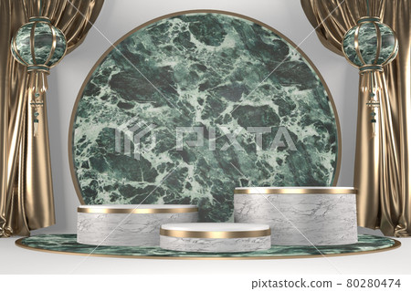 Modern black podium on white background. 3D rendering Modern black podium on white background. 3D rendering 80280474