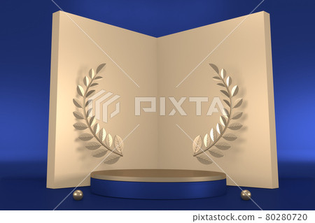 Victory blue adstract , podium for cosmetic product. 3d rendering Victory blue adstract , podium for cosmetic product. 3d rendering 80280720