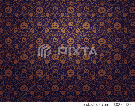 萬聖節優雅壁紙插圖_錦緞圖案_漸變 80281122
