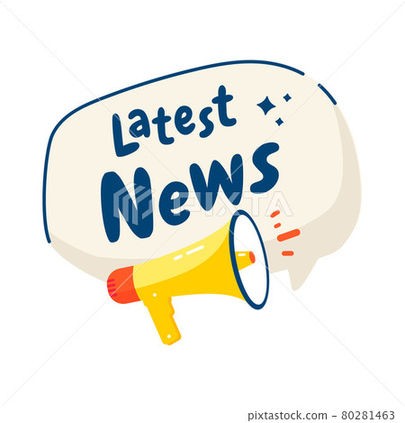 Latest News sticker with megaphone Latest News sticker with megaphone 80281463