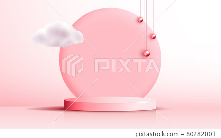 Cosmetic light brown background and premium podium display for product presentation branding and packaging. studio stage with cloud and pink pearl of background. vector design Cosmetic light brown background and premium podium display for product presentation branding and packaging. studio stage with cloud and pink pearl of background. vector design 80282001