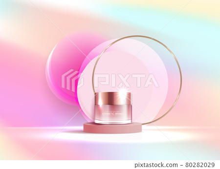 Cosmetics or skin care product ads with bottle, banner ad for beauty products , pastel color background glittering light effect. vector design. Cosmetics or skin care product ads with bottle, banner ad for beauty products , pastel color background glittering light effect. vector design. 80282029