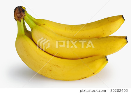 Ripe bananas bunch isolated on white 80282403