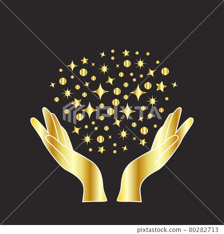 Magical hands. Boho occult magic hand, witch mystical symbol, witchcraft hand drawn arms with moon 80282713