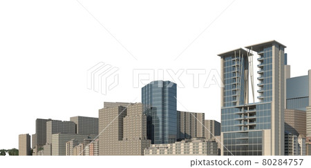 Cityscape 3d Illustration Isolated On White... - Stock Illustration ...