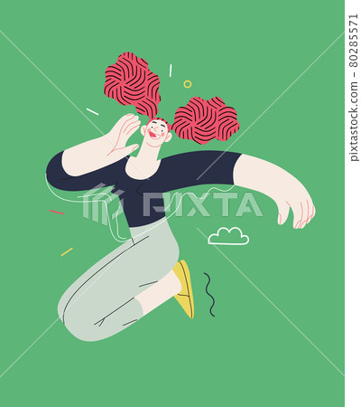 Happiness - happy people jumping in the air cheerfully Happiness - happy people jumping in the air cheerfully 80285571