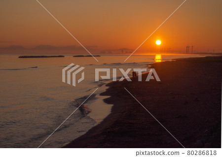 Asahi on the Zenibako coast in summer 80286818