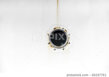 Round window of white ship 80287761