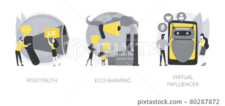 Media influence abstract concept vector illustrations. 80287872