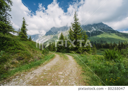 Hiking trail around Wilder Kaiser mountains, Tirol - Austria Hiking trail around Wilder Kaiser mountains, Tirol - Austria 80288047