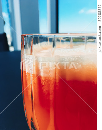 Healthy drink, fruit vitamins and beverage menu, fresh juice in luxury restaurant outdoors, food service and wellness breakfast concept 80288832