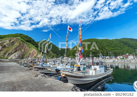 [Fukuura Fishing Port, Sai Village, Aomori Prefecture] Fukuura Fishing Port, located in the Fukuura area of Sai Village, which was selected as one of the 100 villages in Japan 80290182