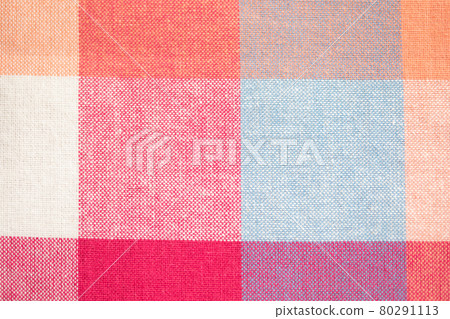 Colorful block check fabric photo material 80291113