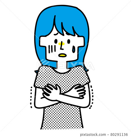 一個女人不寒而栗的插圖 一個女人不寒而栗的插圖 80291136