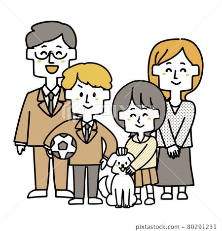 Pet and family of four Pet and family of four 80291231