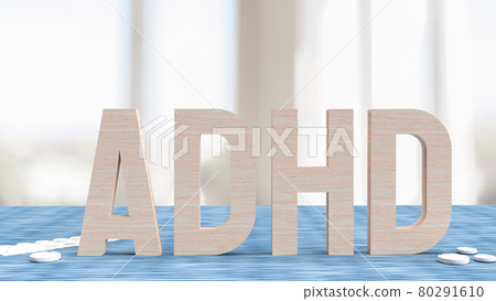 adhd wood in living room for medical concept 3d rendering 80291610