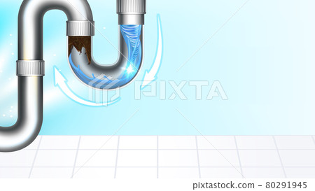 Pipeline Siphon Clogged Trouble Copy Space Vector 80291945