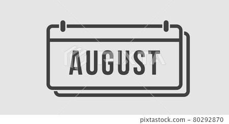 Vector icon day calendar, summer month August Vector icon day calendar, summer month August 80292870