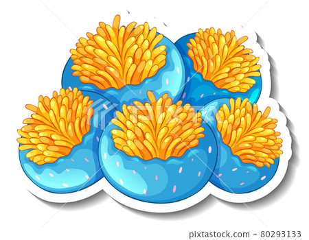 A sticker template with Coral sea element isolated A sticker template with Coral sea element isolated 80293133