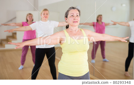 Three aged women are training Three aged women are training 80293348