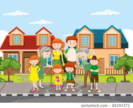 Outdoor scene with member of family Outdoor scene with member of family 80293372