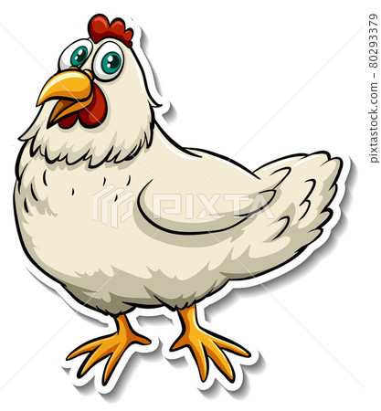 A cute chicken cartoon animal sticker 80293379