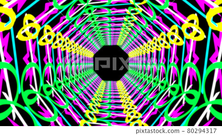 Cyber tunnel digital CG background wallpaper 80294317