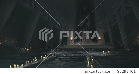 Temple of the night / illustration background 80295401