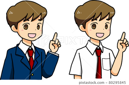 穿著校服的男生笑著指指點點(夏裝和冬裝) 穿著校服的男生笑著指指點點(夏裝和冬裝) 80295845