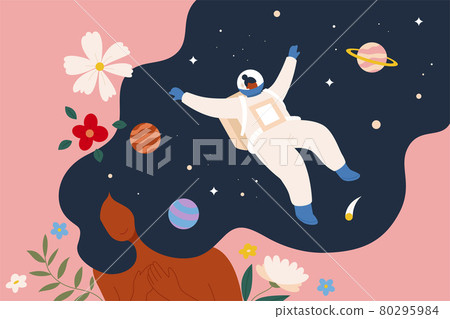 Woman's space dream 80295984
