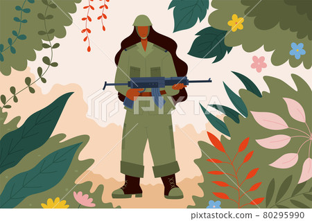 Female ground force at work 80295990