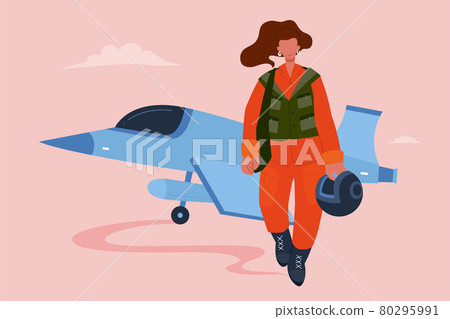 Female fighter pilot at work 80295991