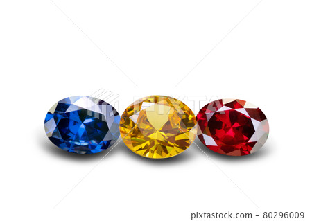 Natural gemstone round cut isolated on a white background Natural gemstone round cut isolated on a white background 80296009