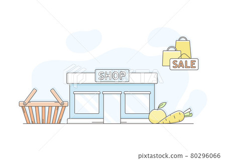Municipal or City Services for Citizen with Shop Department Vector Illustration Municipal or City Services for Citizen with Shop Department Vector Illustration 80296066