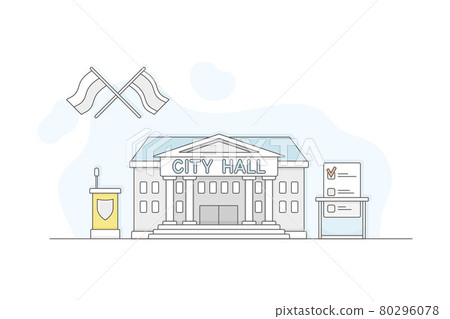 Municipal or City Services for Citizen with City Hall Department Vector Illustration 80296078