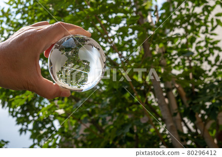 玻璃球和綠色 SDGs 環保形象 80296412