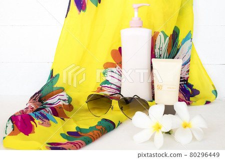 sunscreen spf50 health care for skin face with accessorie of lifestyle woman relax sunscreen spf50 health care for skin face with accessorie of lifestyle woman relax 80296449