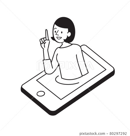 女性簡單插圖對話智能手機 80297292
