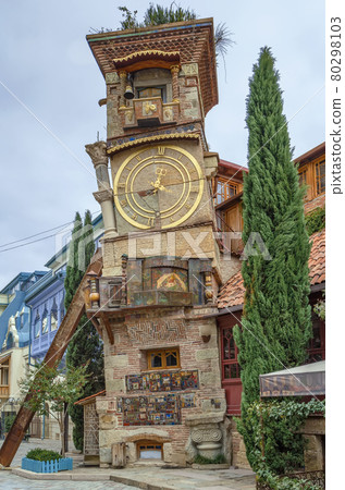 Leaning clock tower, Tbilisi, Georgia Leaning clock tower, Tbilisi, Georgia 80298103