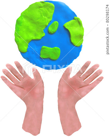 Clay art of hands wrapping the earth (Northern Hemisphere) Clay art of hands wrapping the earth (Northern Hemisphere) 80298174