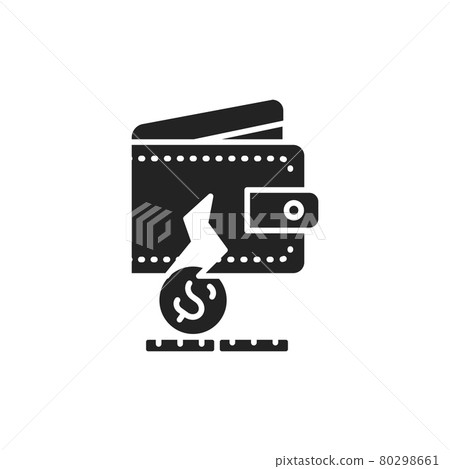 Torn wallet line color icon. Sign for web page, mobile app 80298661