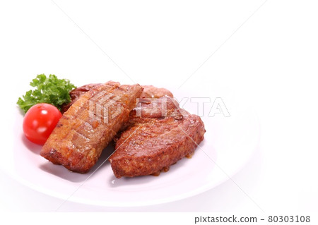 排骨，無骨肉菜，明亮的背景 80303108