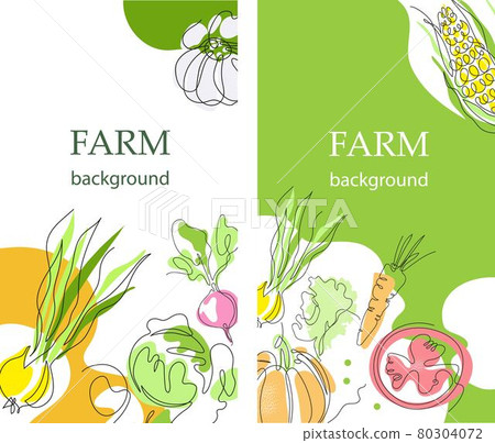 Set of agricultural backgrounds. Harvest. Abstract design. Flyer backgrounds. banners, posters. 80304072