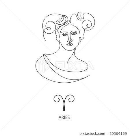 Aries zodiac sign. The symbol of the astrological horoscope. 80304169
