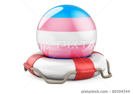 Lifebelt with Transgender flag. 3D rendering 80304544