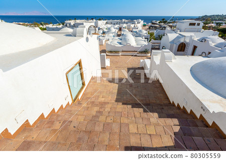 Panorama of white city and the blue sea, Egypt. Panorama of white city and the blue sea, Egypt. 80305559