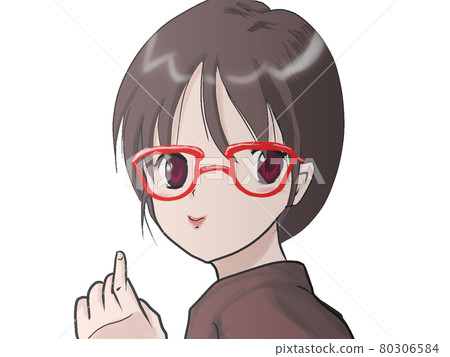 戴眼鏡的少女(透明背Ver) 戴眼鏡的少女(透明背Ver) 80306584