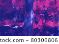 Pink and Blue Winter scene texture background, paint smudges, strokes. 80306806